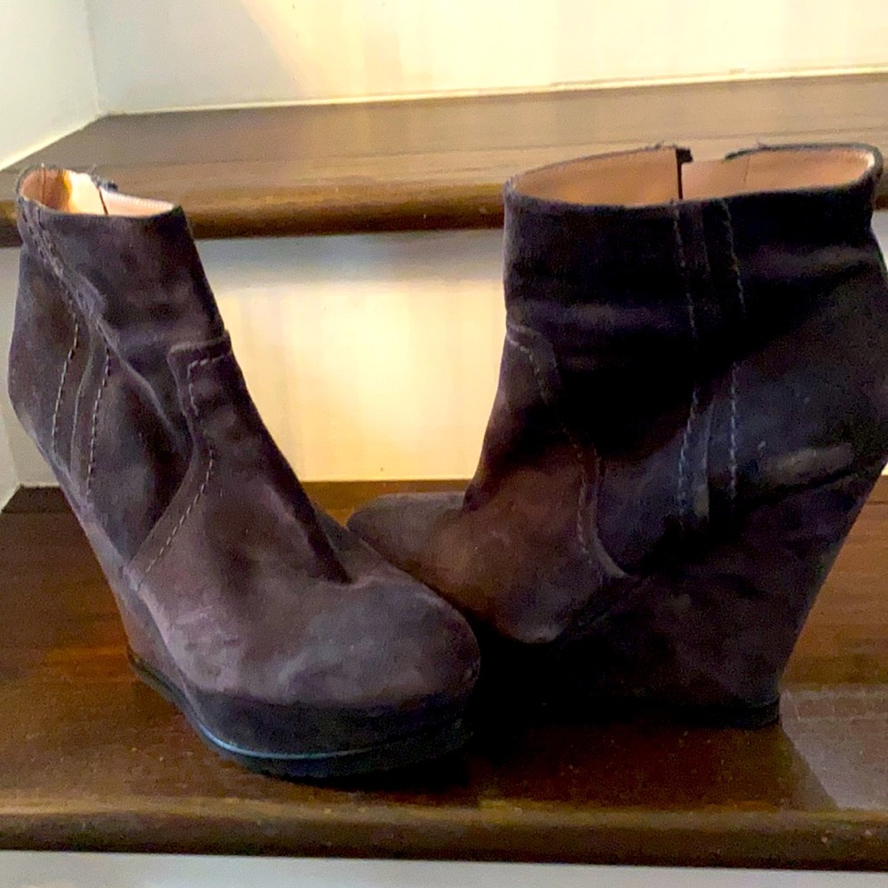 Pura Lopez dark grey suede boots.  Size 40